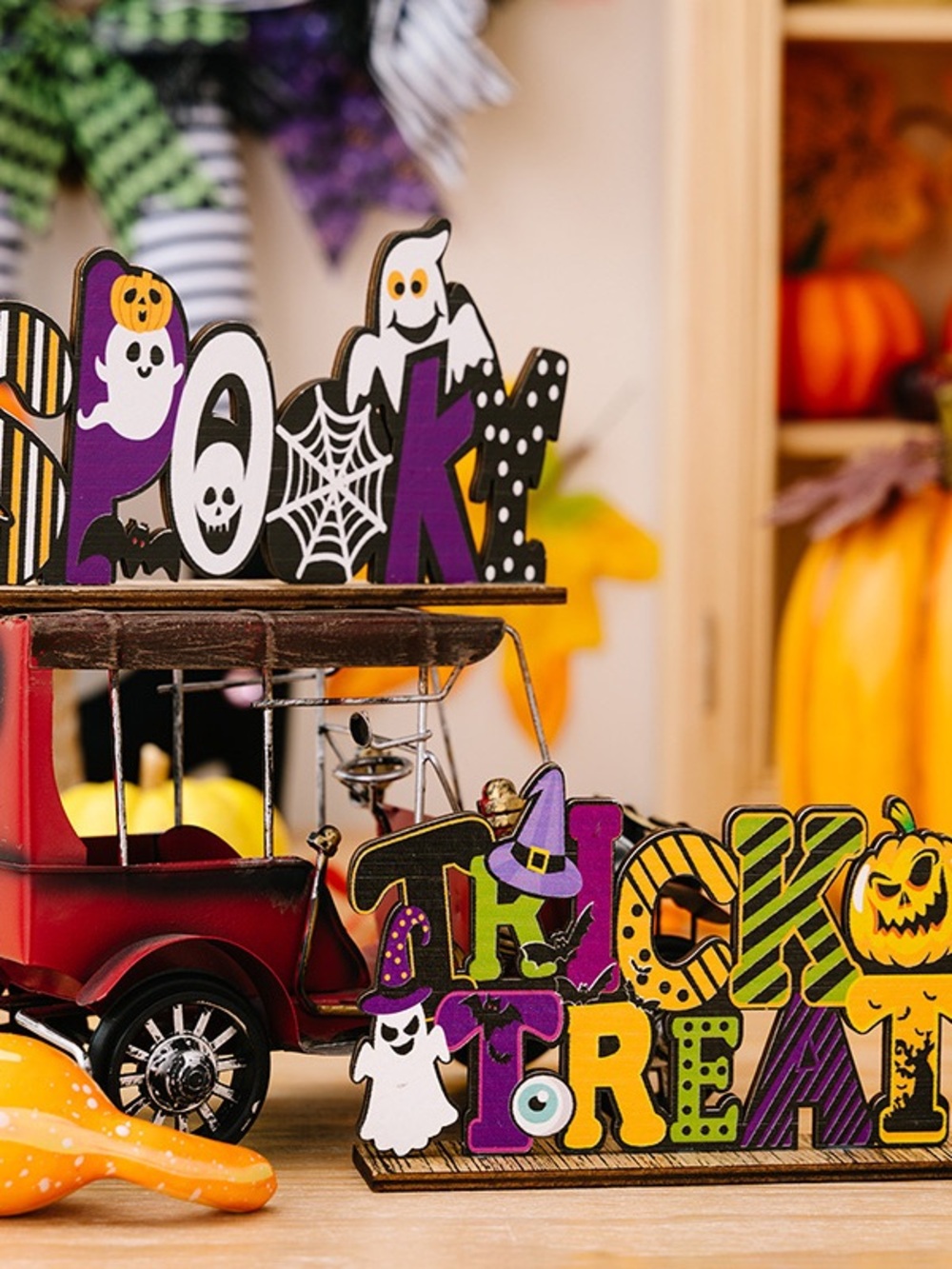 Halloween Wooden Decorative Tabletop Ornament - Picture 2 of 6